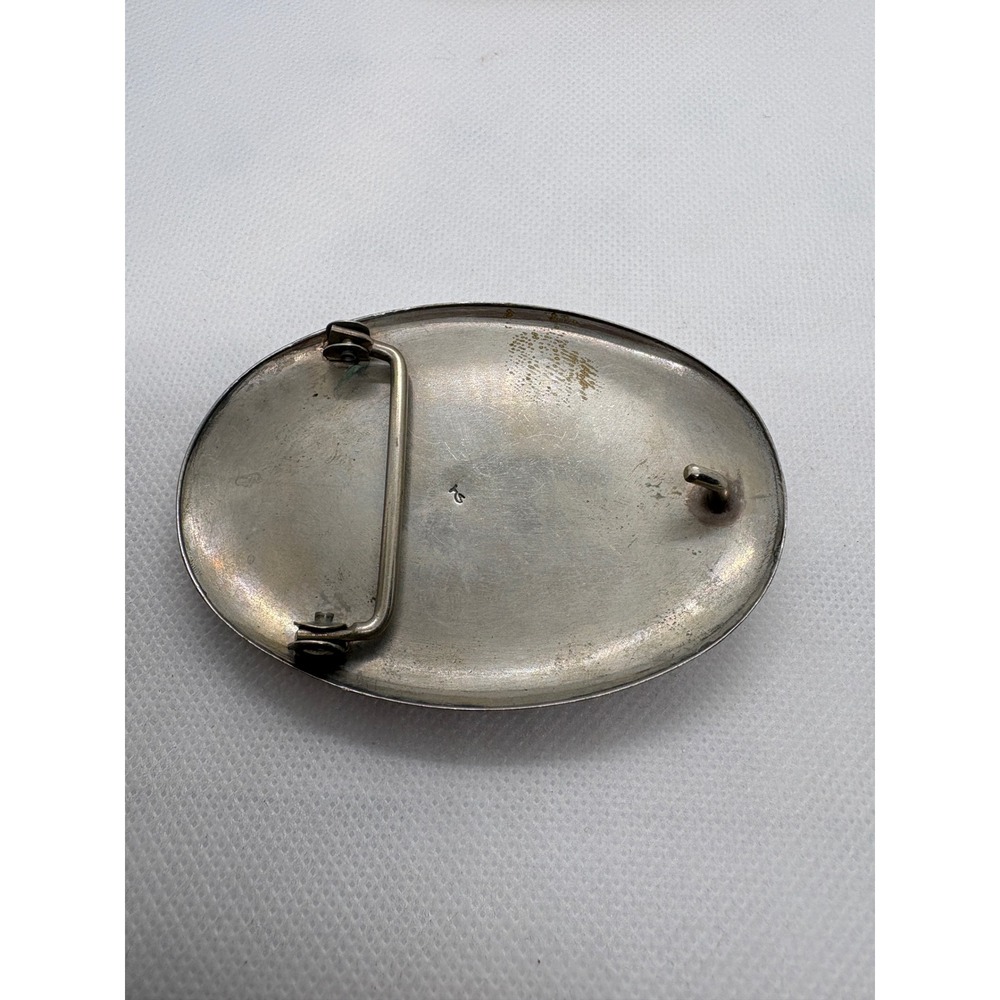 Vintage Ahumada & Sons Baboquivari Turquoise Ram Belt Buckle Silver Tone Oval - Picture 6 of 10